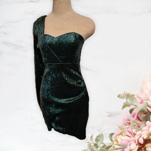 Shop 17 Green Sequence Mini Dress Small